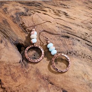 Bohemian Beaded Hoop Dangle Earrings