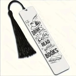 Unique Stainless Steel Bookmark With Black Tassel