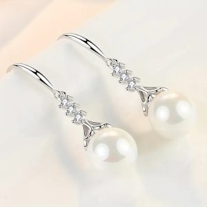 Faux Pearl Pendant dangle earrings