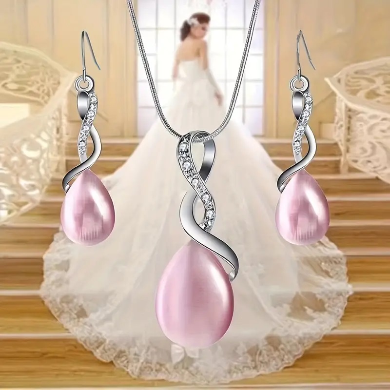 teardrop earrings and necklace set