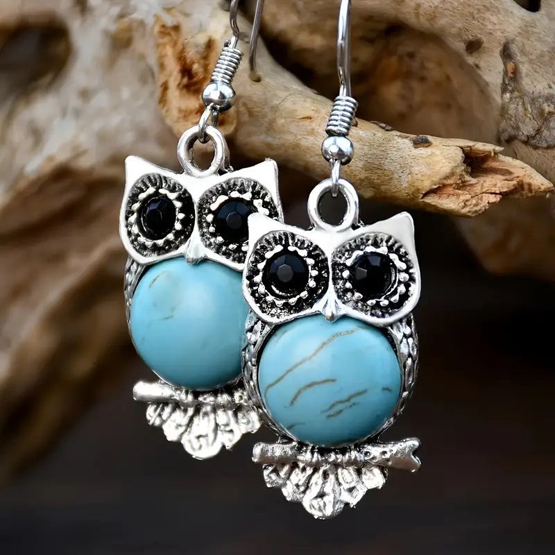 vintage owl earrings style