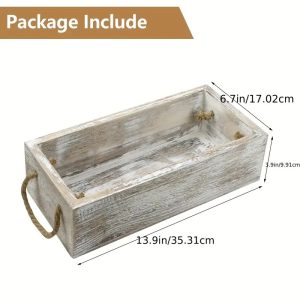 Wooden Whitewash Storage Box