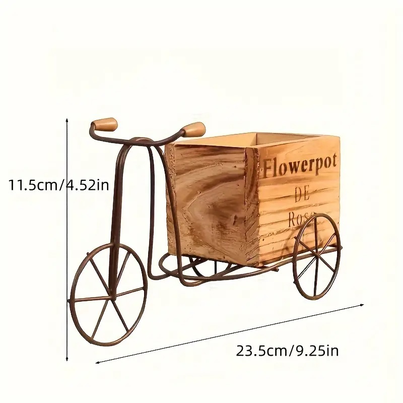 rustic tricycle plant holder