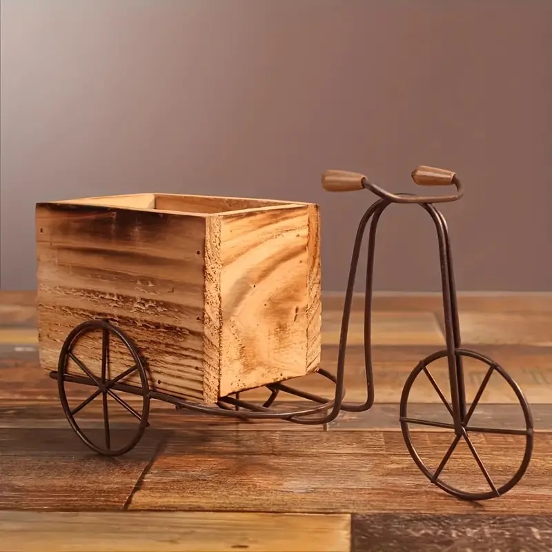 rustic tricycle plant holder
