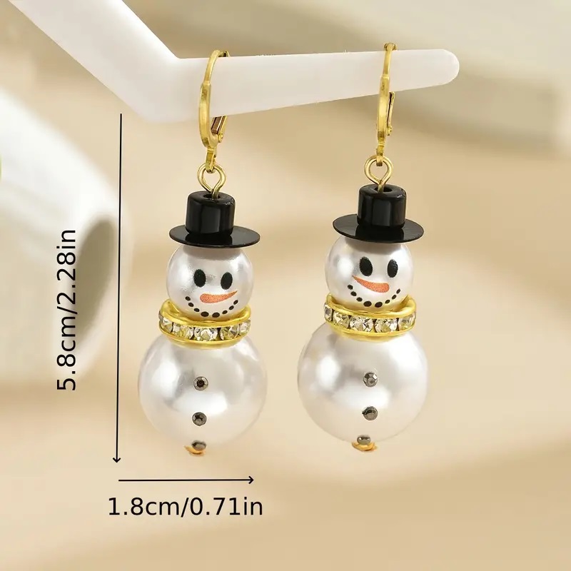 snowman drop earrings