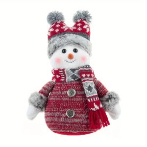 9x5 red plaid snowman