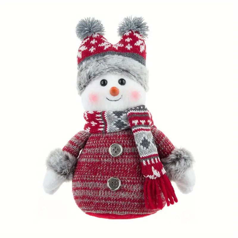 9x5 red plaid snowman