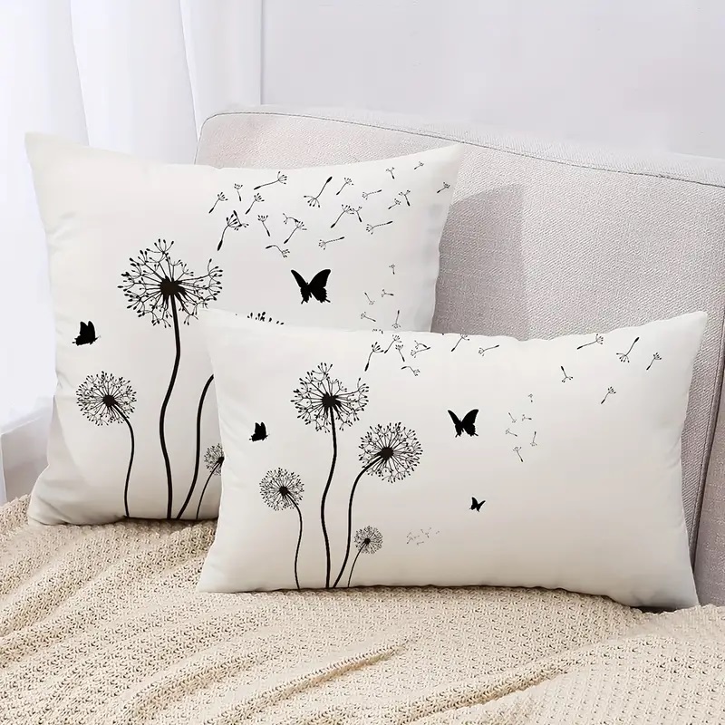 dandelion pattern pillow cover