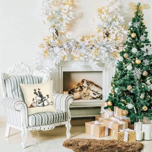 druken snowman pillow cover