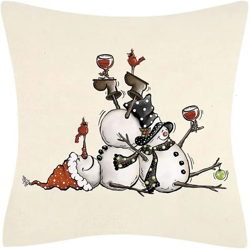 Snowman Christmas Pillow Cover