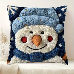 Contemporary Polyester SnowmanPillow Cover