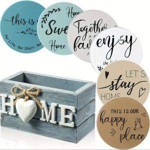 Rustic Wooden Heart-Shaped Coaster Set