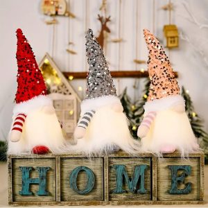 Christmas Light Up Gnome with Stunning Sequin Hats