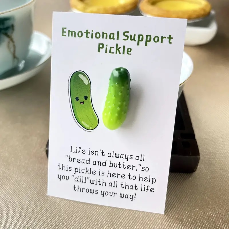 emotional support pickle inspirational card