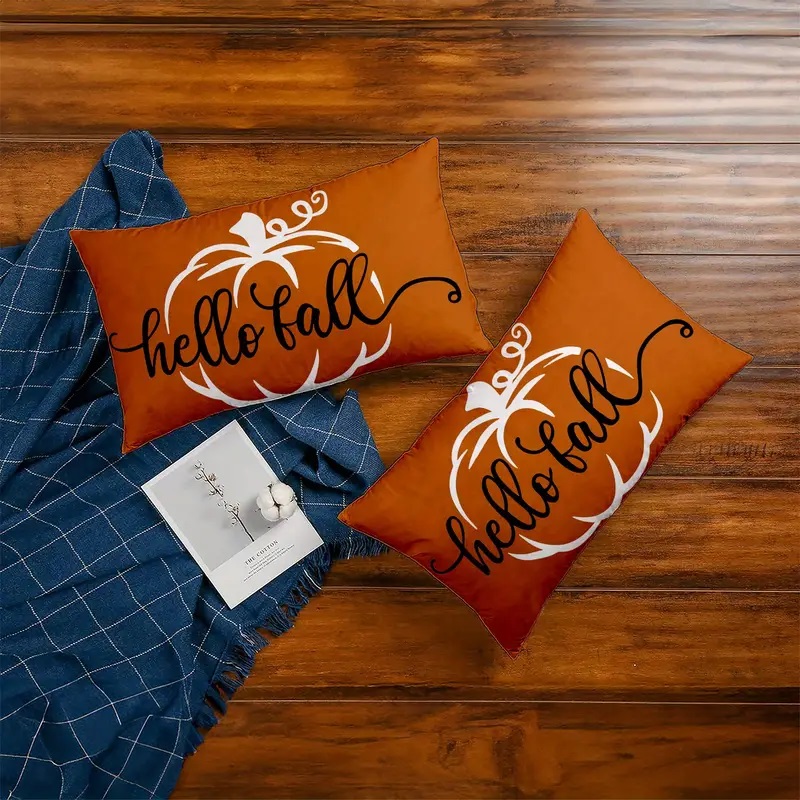 hello fall pumpkin pillow covers