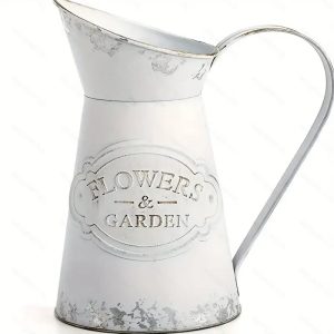 Rustic Farmhouse Metal Milk Jug Vase