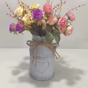 Vintage-Inspired Metal Cylinder Vase