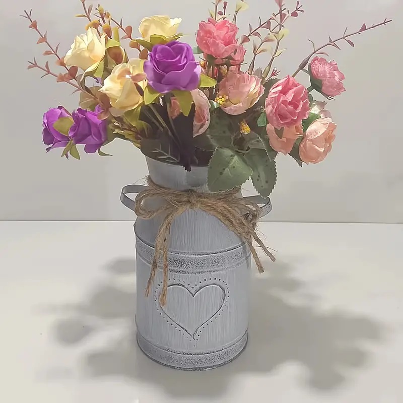 Vintage-Inspired Metal Cylinder Vase