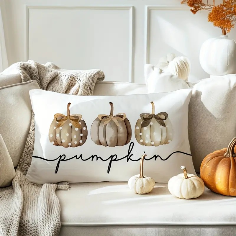 Vintage Fall Pumkin Pillow Cover