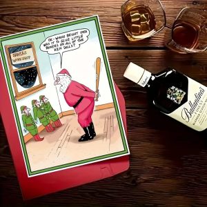 Santa and Elves Cartoon Christmas Card