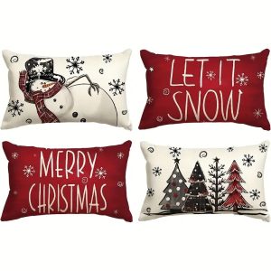 Country-Rustic Christmas Throw Pillow Covers