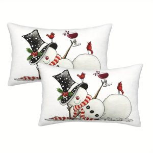Festive Snowman Pillow Covers