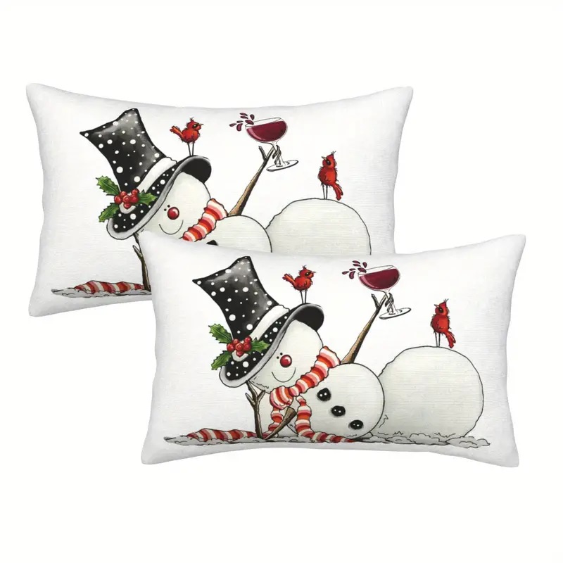 Festive Snowman Pillow Covers