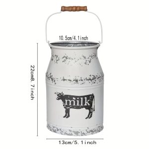 Rustic french metal vase milk jug