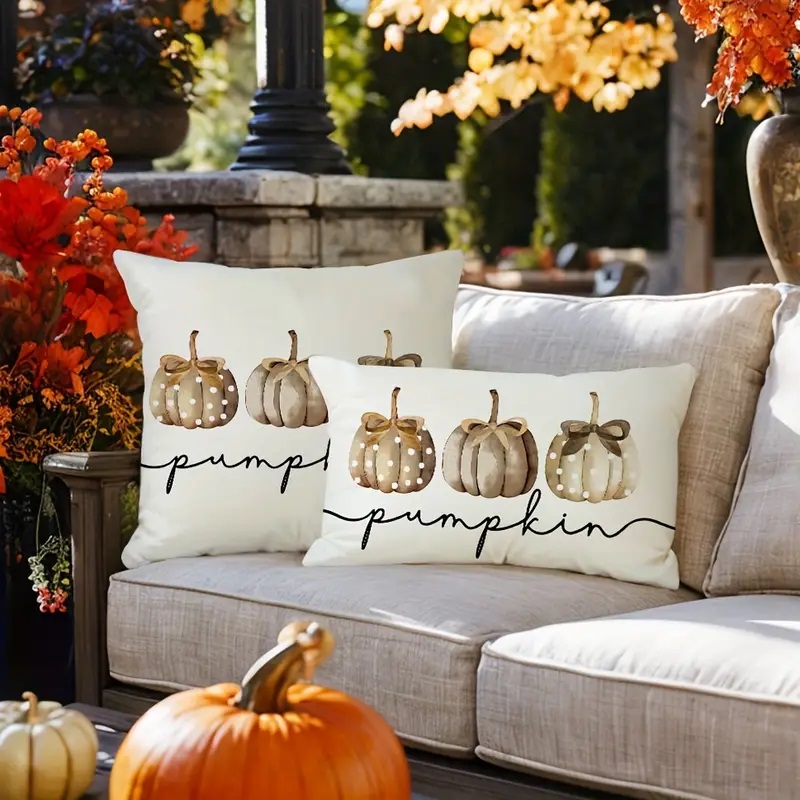 Vintage Fall Pumkin Pillow Cover - Image 2