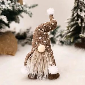 Khaki Knitted Hat Gnome