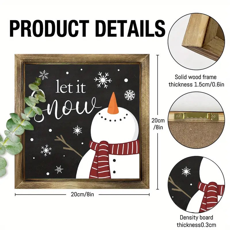 let it snow wooden sign
