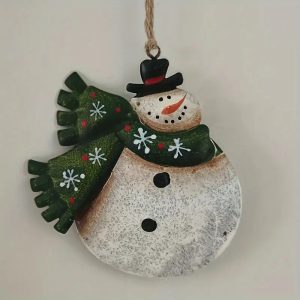 Charming Vintage Iron Snowman Ornament