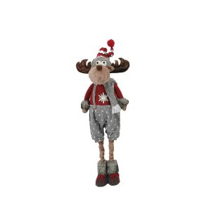 hristmas Moose Figurine With Telescopic Legs