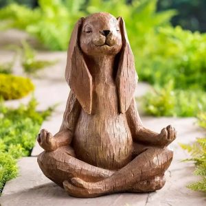 Meditation Zen Yoga Rabbit Resin Statue
