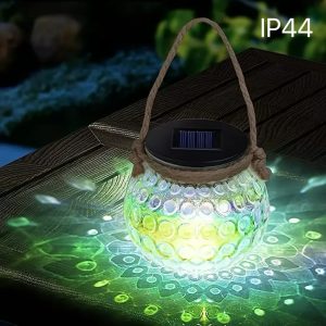 solar glass hanging light