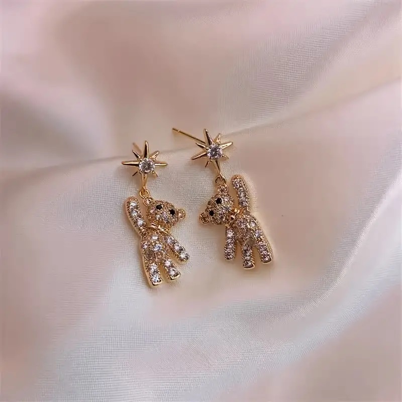Bear shaped dangle earrings