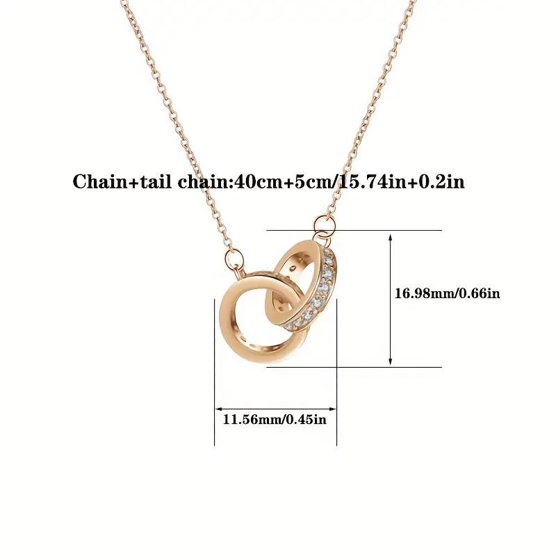 Luxury Interlocking Double Ring Necklace - Image 2