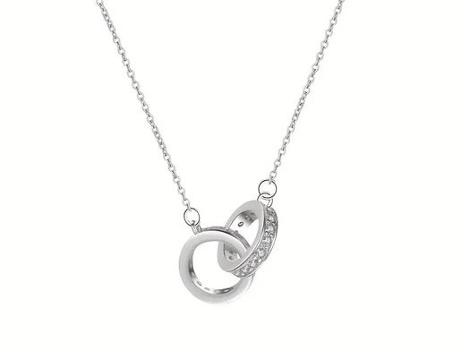 interlocking double ring necklace