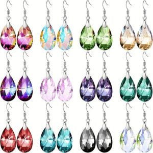 Teardrop Artificial Crystal Dangle Earrings