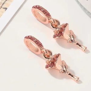 Exquisite Alloy Rose Pink Charm