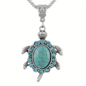 faux turquoise turtle pendant