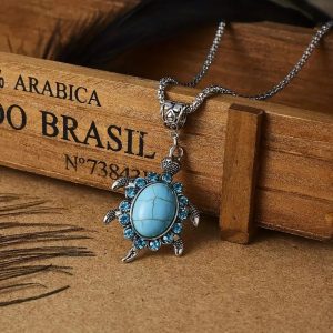 faux turquoise turtle pendant