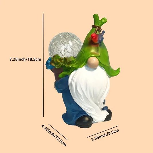 solar gnome holding crackle ball