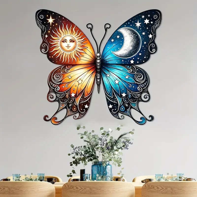 Butterfly Sun & Moon Metal Garden Sign - Image 3