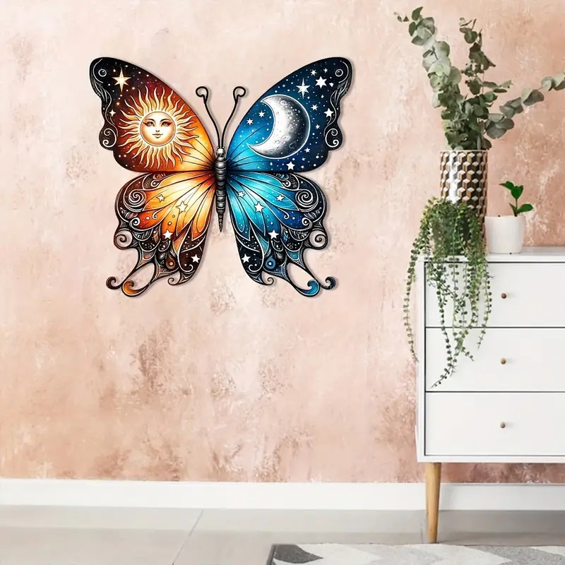 Butterfly Sun & Moon Metal Garden Sign - Image 4