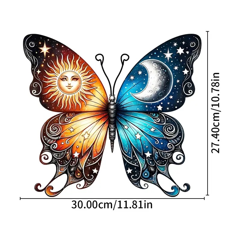 Butterfly Sun & Moon Metal Garden Sign - Image 5