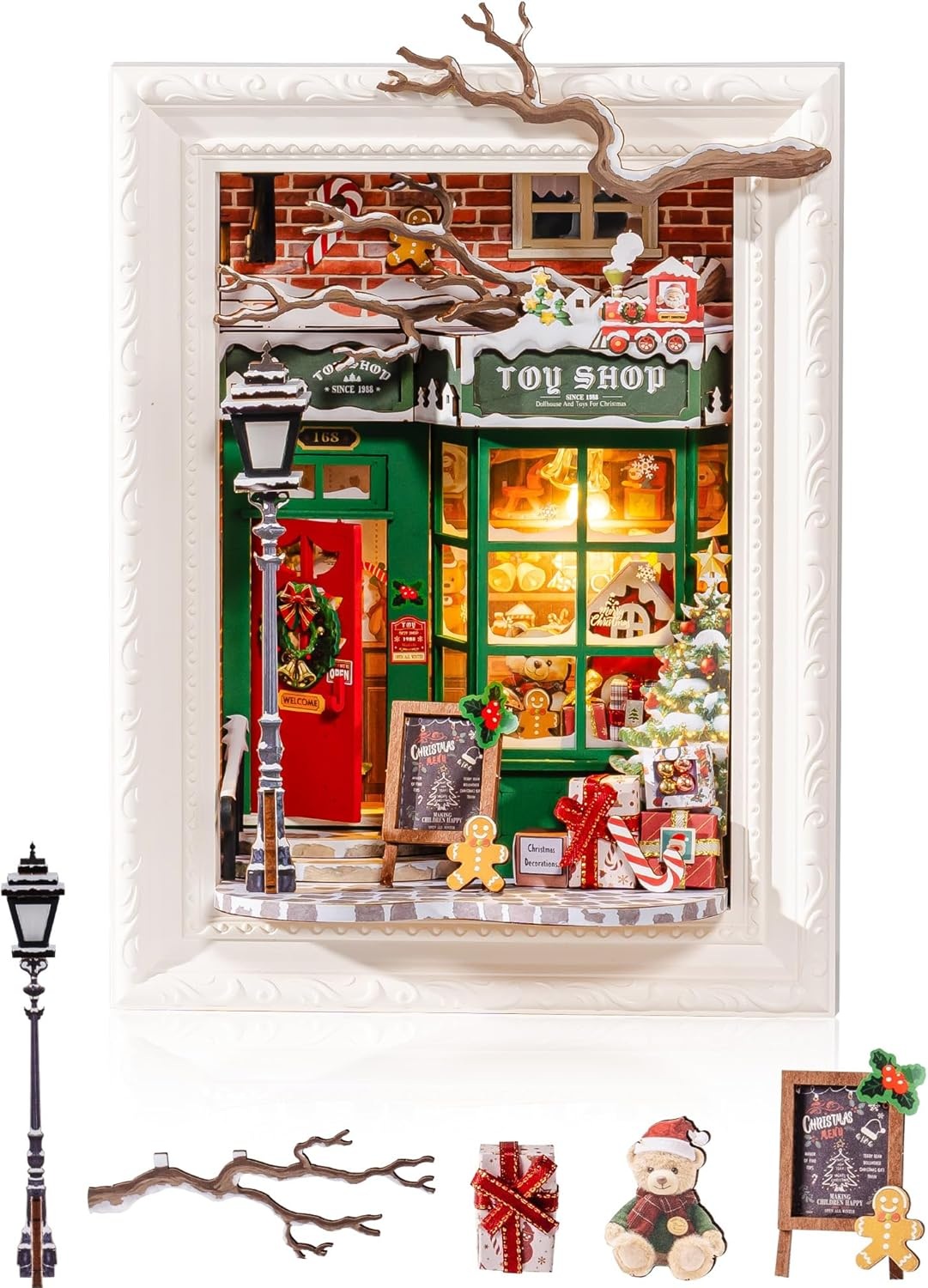 Hand Assembled Santa's Toy Shop Shadow Box - Image 2