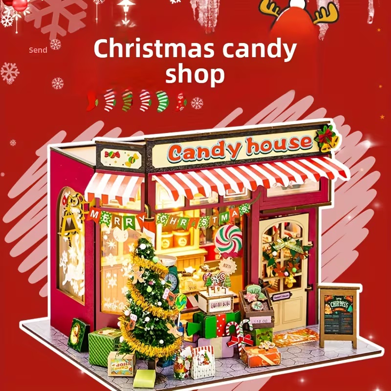 Hand Assembled Model 'Candy Christmas House' Complete with Music and Lighting - Image 2