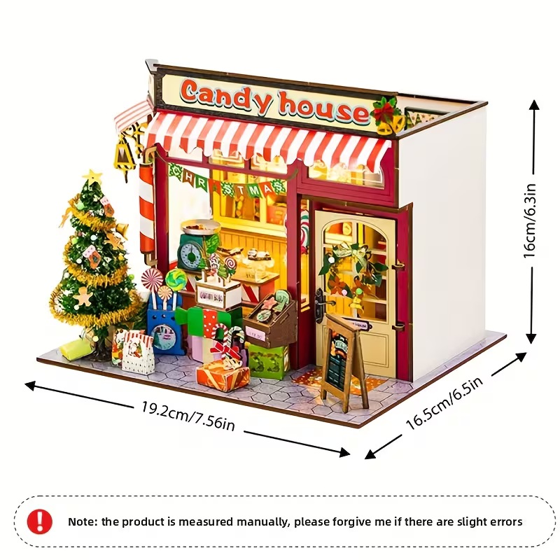 Hand Assembled Model 'Candy Christmas House' Complete with Music and Lighting - Image 3