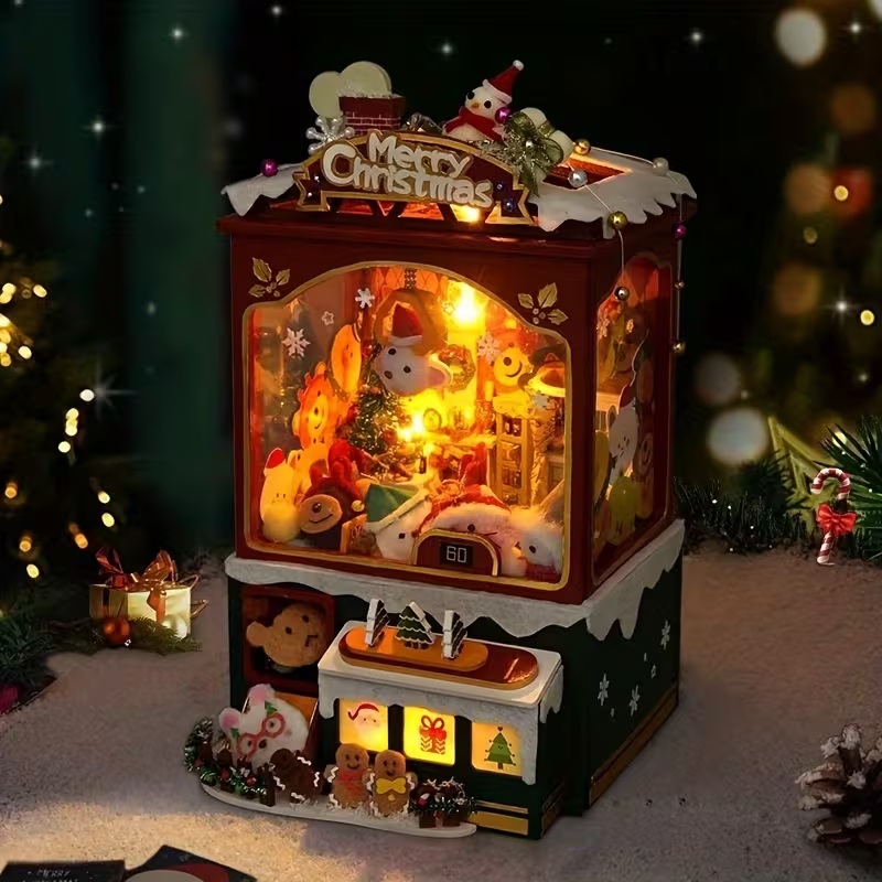 Hand Assembled Christmas Music Box House - Image 2